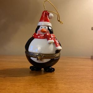 Penguin Christmas ornament trinket box